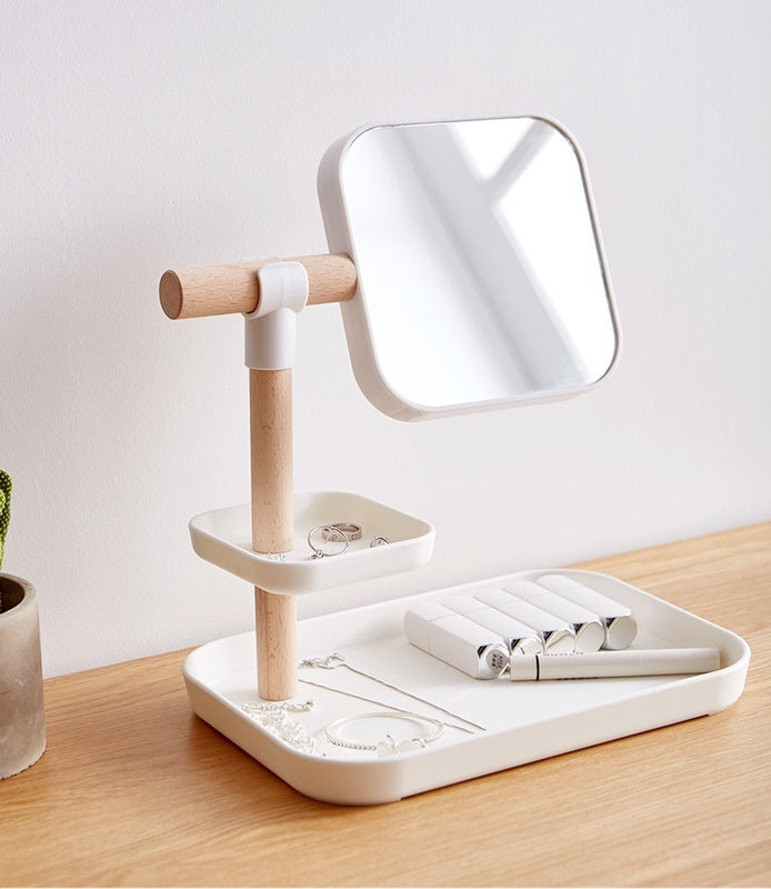 Desktop Cosmetics Storage Box Makeup Brush Lipstick Mask Skin Care Products With Mirror Dressing Table Finishing Rack Desktop Cosmetics Storage Box Makeup Brush Lipstick Mask Skin Care Products With Mirror Dressing Table Finishing Rack